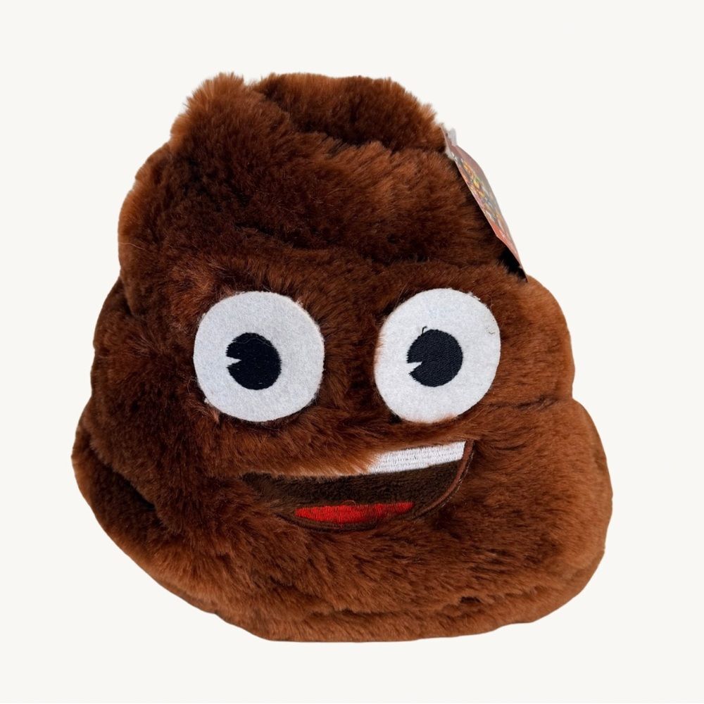 Emoji Poop Plush Coin Bank Brown Stuffed Animal Piggy Bank Kids Toy NWT